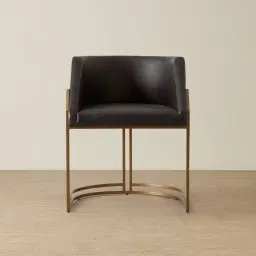 Laura Black Vegan Leather Dining Chair