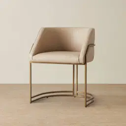 Laura Sand Beige Vegan Leather Dining Chair
