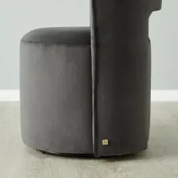 Sutton Charcoal Velvet Swivel Dining Chair