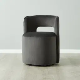 Sutton Charcoal Velvet Swivel Dining Chair