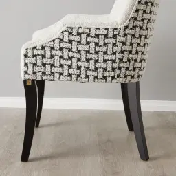 Errol Charcoal and Vanilla Boucle Patterned Dining Chair