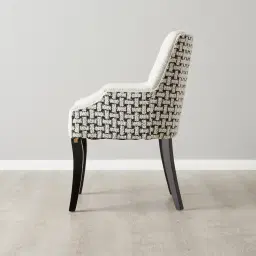 Errol Charcoal and Vanilla Boucle Patterned Dining Chair