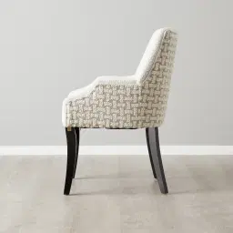 Errol Light Grey and Vanilla Boucle Patterned Dining Chair