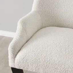 Errol Light Grey and Vanilla Boucle Patterned Dining Chair