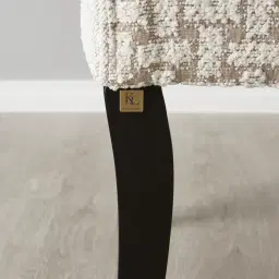 Errol Light Grey and Vanilla Boucle Patterned Dining Chair