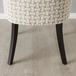 Errol Light Grey and Vanilla Boucle Patterned Dining Chair