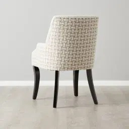 Errol Light Grey and Vanilla Boucle Patterned Dining Chair