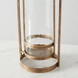 Shania Antique Gold Metal Knot Lantern - Small
