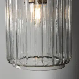 Anna Clear Glass Antique Gold Pendant - Small