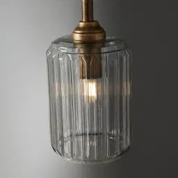 Anna Clear Glass Antique Gold Pendant - Small