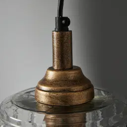 Anna Clear Glass Antique Gold Pendant - Small