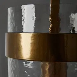 Kristoff Clear Glass Satin Brass Atrium Pendant