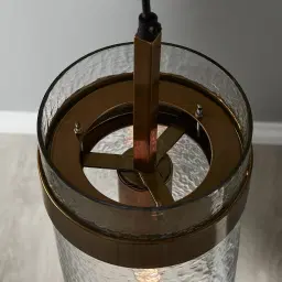 Kristoff Clear Glass Satin Brass Atrium Pendant