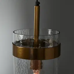 Kristoff Clear Glass Satin Brass Atrium Pendant