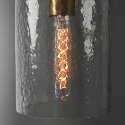 Kristoff Clear Glass Satin Brass Atrium Pendant