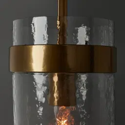 Kristoff Clear Glass Satin Brass Atrium Pendant