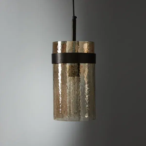 Kristoff Copper Brown Glass Gilded Dark Bronze Atrium Pendant