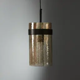 Kristoff Copper Brown Glass Gilded Dark Bronze Atrium Pendant