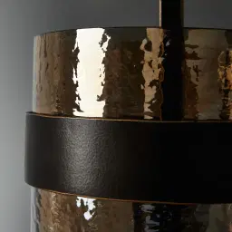 Kristoff Copper Brown Glass Gilded Dark Bronze Atrium Pendant