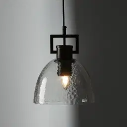 Workaday Clear Glass Gilded Dark Bronze Link Pendant - Small