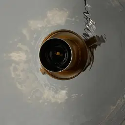 Workaday Clear Glass Satin Brass Link Pendant - Large