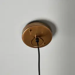 Workaday Clear Glass Satin Brass Link Pendant - Large