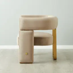 Daniella Beige Velvet Occasional Chair