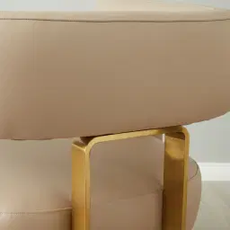 Daniella Sand Beige Vegan Leather Occasional Chair