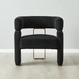 Daniella Black Woven Fabric Occasional Chair