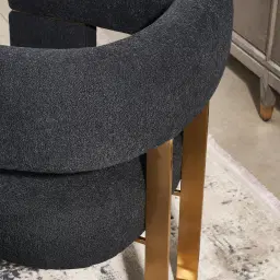 Daniella Black Woven Fabric Occasional Chair