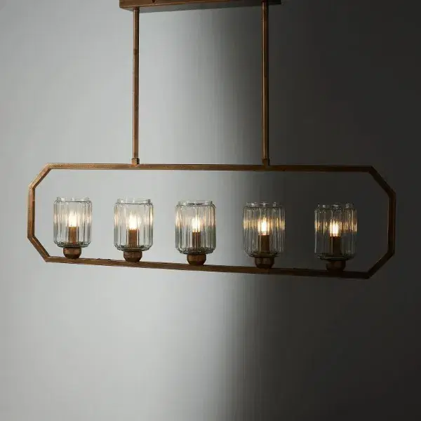 Freyja Antique Gold Metal 5-Light Chandelier
