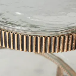 Everleigh Antique Gold Metal Corrugated 2-Tier Cake Stand