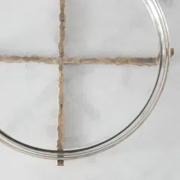 Giorgio Clear Glass Antique Gold Cross Platter