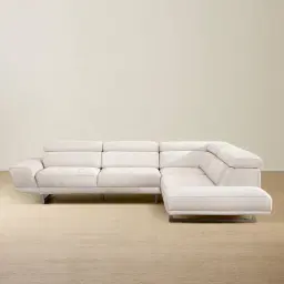 Albany Shadow White Woven Fabric Right Chaise Lounge