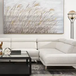 Albany Shadow White Woven Fabric Right Chaise Lounge