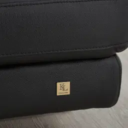 Lennox Black Leather 3-Seater Sofa