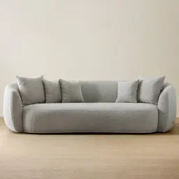 Everett Sea Grey Boucle 3 Seater Sofa