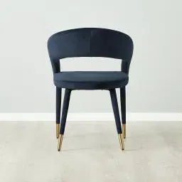 Moulin Midnight Navy Velvet Dining Chair - Brushed Gold Legs