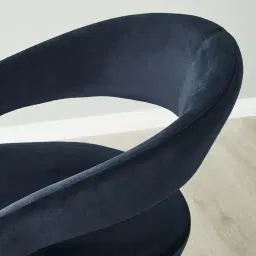 Moulin Midnight Navy Velvet Dining Chair - Brushed Gold Legs