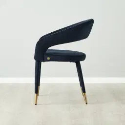 Moulin Midnight Navy Velvet Dining Chair - Brushed Gold Legs