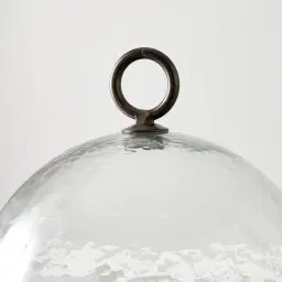 Candice Clear Glass Gilded Dark Bronze Corrugated Cloche
