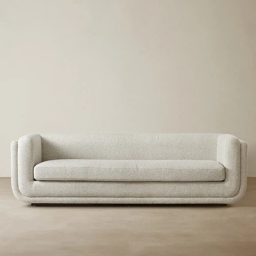 Clementine Dove Grey Woven 3-Seater Fabric Sofa