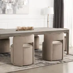 Sutton Beige Velvet Swivel Dining Chair