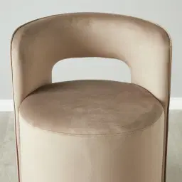 Sutton Beige Velvet Swivel Dining Chair