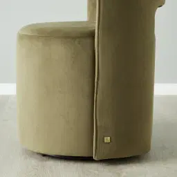 Sutton Olive Green Velvet Swivel Dining Chair