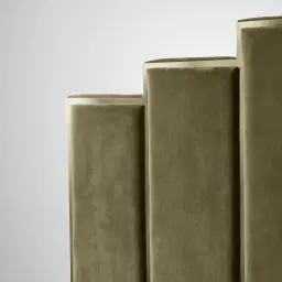 Jacques Olive Green Velvet Queen Bed - Brushed Champagne Gold Frame