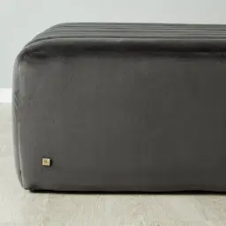 Astoria Charcoal Velvet Square Ottoman