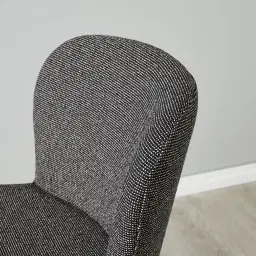 Hailey Cosmos Black Woven Fabric 64cm Counter Stool Black Metal Legs