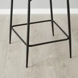Hailey Cosmos Black Woven Fabric 64cm Counter Stool Black Metal Legs