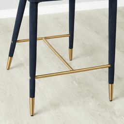 Moulin Midnight Navy Velvet 66cm Counter Stool - Brushed Gold Legs